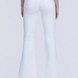 Tummy Control Mid Rise Flare White Denim - Lovervet Jeans - B3