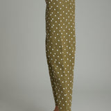 The Dori Olive Polka Dot Barrel Pants