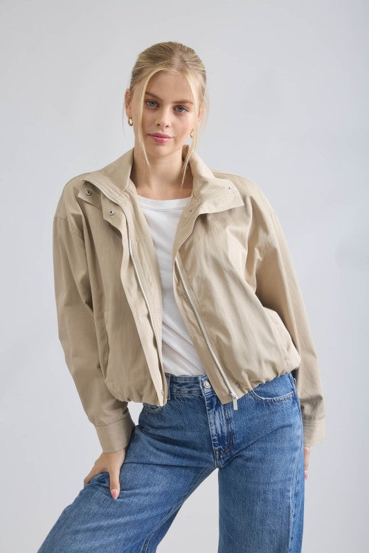 The Veda Khaki Zip-up Jacket