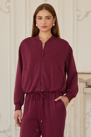 the Kellie - Burgundy Zip up Jacket