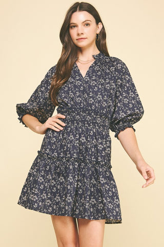 the Addie Navy Floral Dress