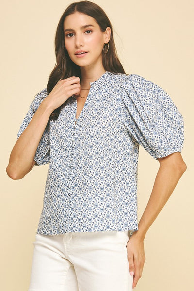 The Tilda Blue Floral Blouse