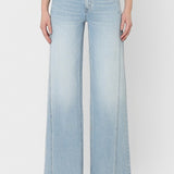 High Rise Side Panel Wide Leg Jeans - Vervet Denim - A9