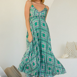 The Mila Pleated Green Dress