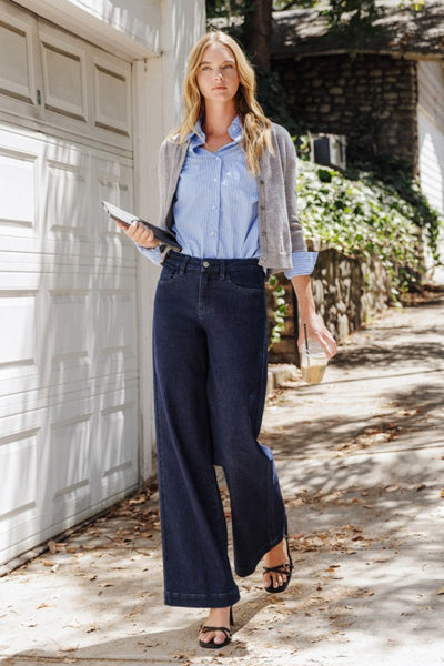 High Rise Trouser Style Wide leg jeans - Flying Monkey Denim - H6
