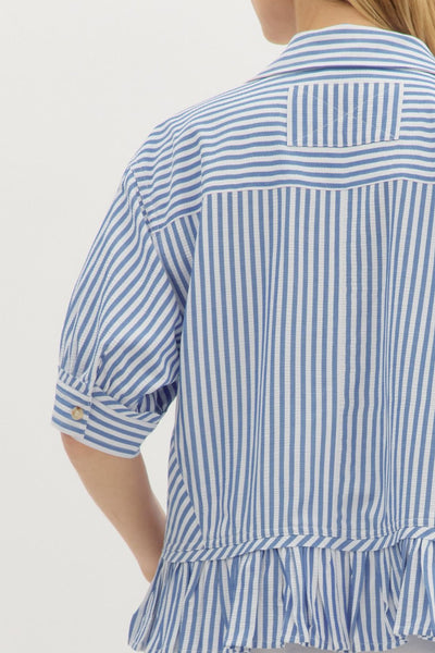 the Quinn Blue Stripe top