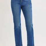 Tummy Control High Rise Crop Straight Denim - Risen Jeans -  B9