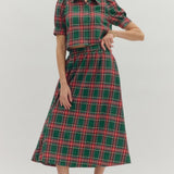 the Greta - Green Plaid Skirt