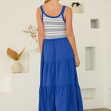 The Drew Blue Crochet Knit Dress