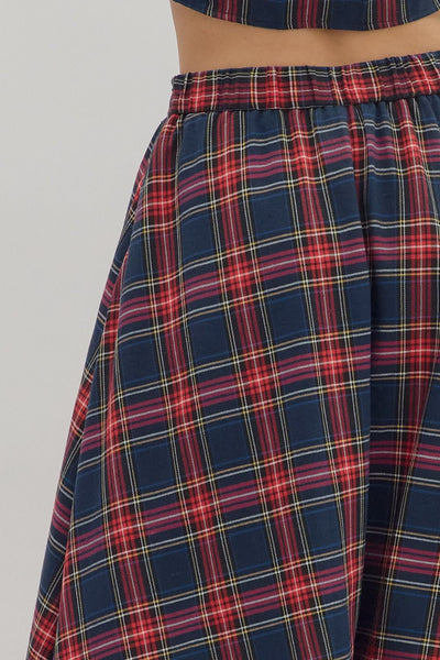 the Greta - Navy Plaid Skirt