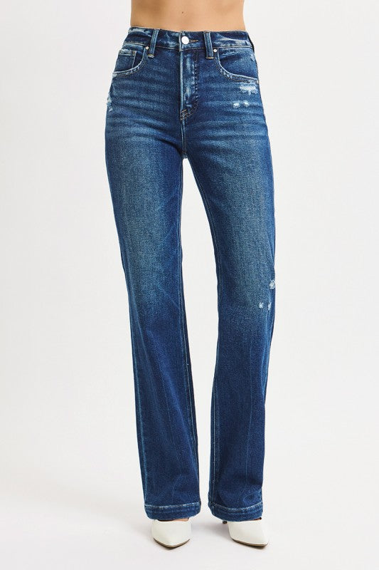 High Rise Straight Denim Tummy Control - Risen Jeans   G5