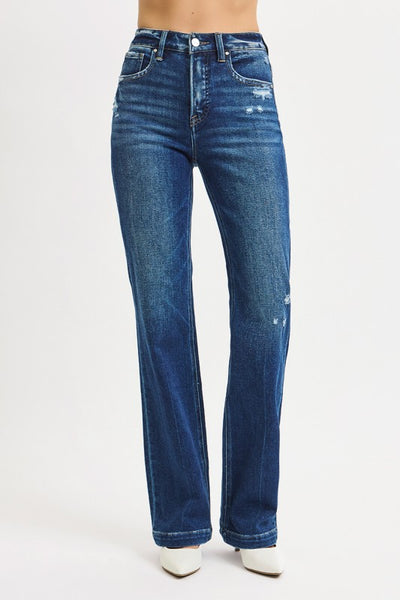 High Rise Straight Denim Tummy Control - Risen Jeans   G5