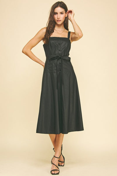 the Dylan - Black Faux leather dress