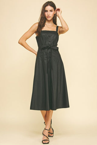 the Dylan - Black Faux leather dress