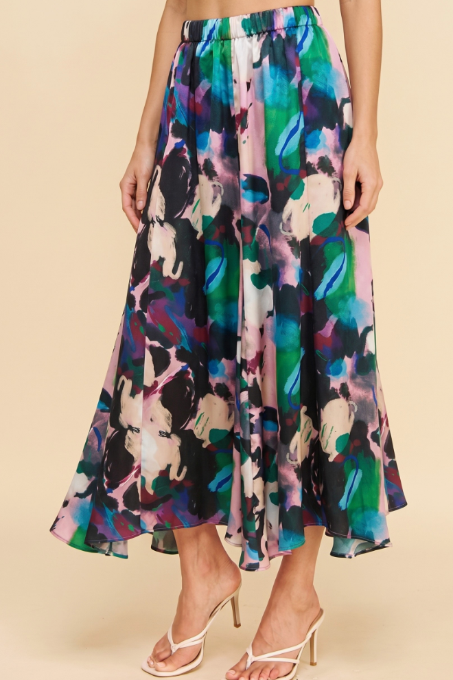 The Pollyanna Abstract Midi Skirt