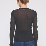 The Neave Ruffle Front Sheer Long Sleeve Top