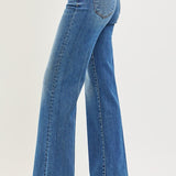 Risen Denim - Tummy Control High Rise Wide Flare Jeans - A7