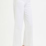 Tummy Control White High Rise Wide Leg Denim - Risen Jeans - B7