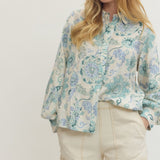 The Abbey Blue Floral Blouse