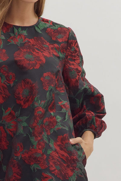 The Casey Floral Jacquard Dress