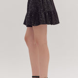 the Lexi Black Sequin Skirt