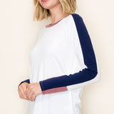 the Ruthy White Color Block Top