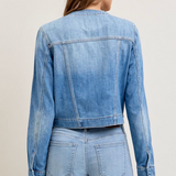 Collarless Denim Jacket - Hidden Jeans
