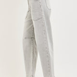 Mid Rise Barrel Gray Denim - Risen Jeans - D6
