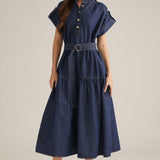 The Presley Denim Midi Dress