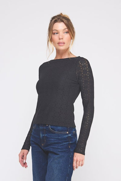 the Alma Black Lace Top