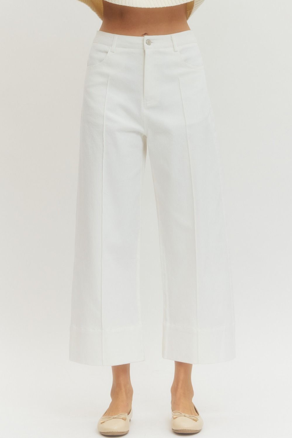 The Inez Pintuck Crop Pants
