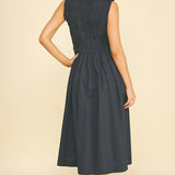 The Natalie Navy Tie Front Midi Dress