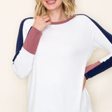 the Ruthy White Color Block Top
