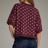 The Arden Short Sleeve Polka Dot Sweater