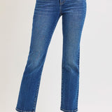 Tummy Control High Rise Crop Straight Denim - Risen Jeans -  B9