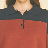 Color Block Knit Polo