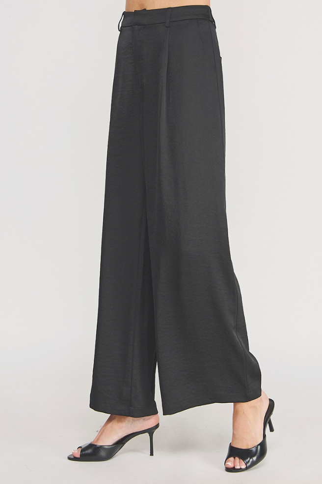 The Sierra Black Satin Pants