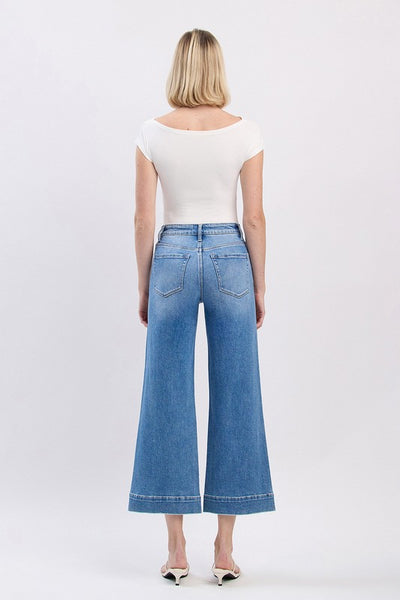 Wide Crop High Rise Jeans - Flying Monkey    D3
