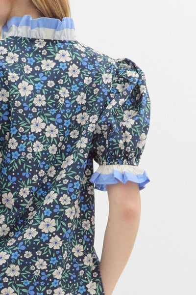 the Margo - blue floral dress