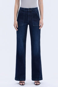 Vervet - High Rise Vintage Flare Dark Denim Jeans - H4