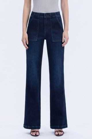 Vervet - High Rise Vintage Flare Dark Denim Jeans - H4