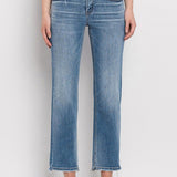 Uneven Hem Mid Rise Straight Denim - Flying Monkey Jeans - H9
