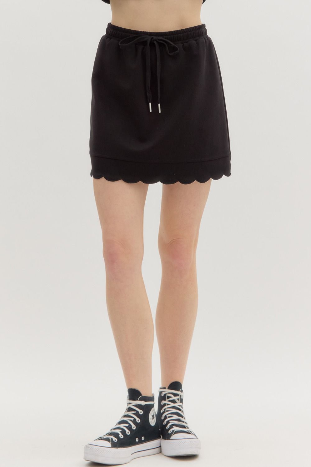 the Nina - Black Scallop Skort