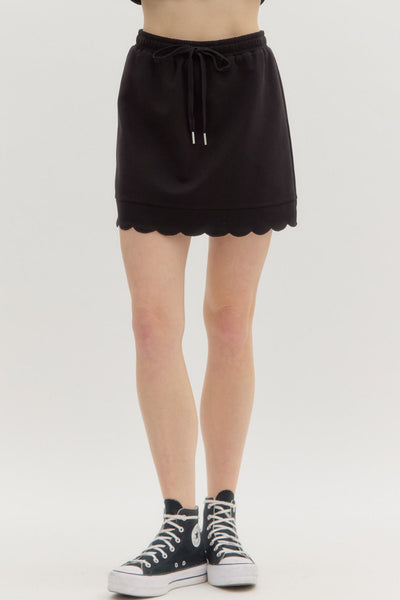 the Nina - Black Scallop Skort