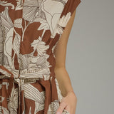 The Vanessa Brown Floral Midi Dress