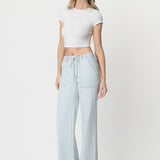 High Rise Drawstring Stripe Wide Jeans – Lovervet Denim