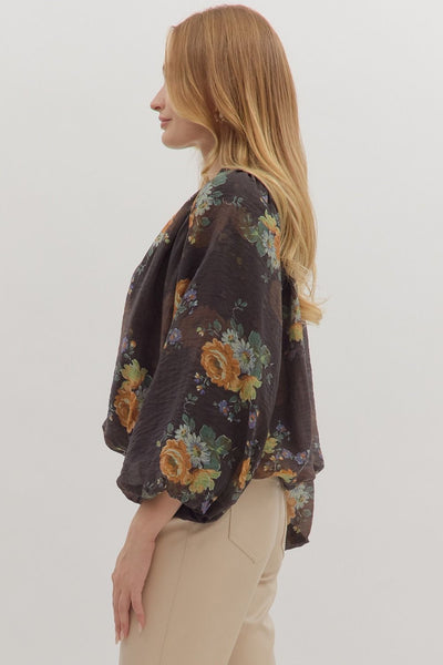 The Quinn - Brown Bubble Top