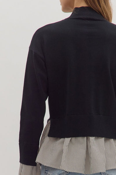 The Jeanne - Black Layered Sweater