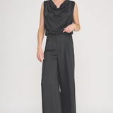 The Sierra Black Satin Pants