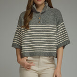 The Rumi Striped Short Sleeve Sweater